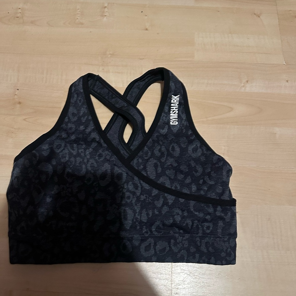 Gymshark Black Leopard Print Sports Bra